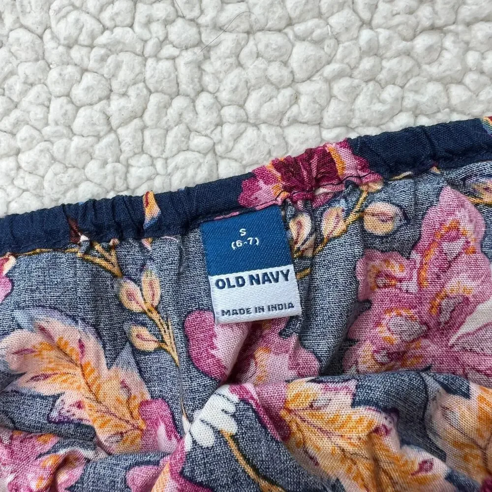 Old Navy Floral Off Shoulders Kids Crop Top Small